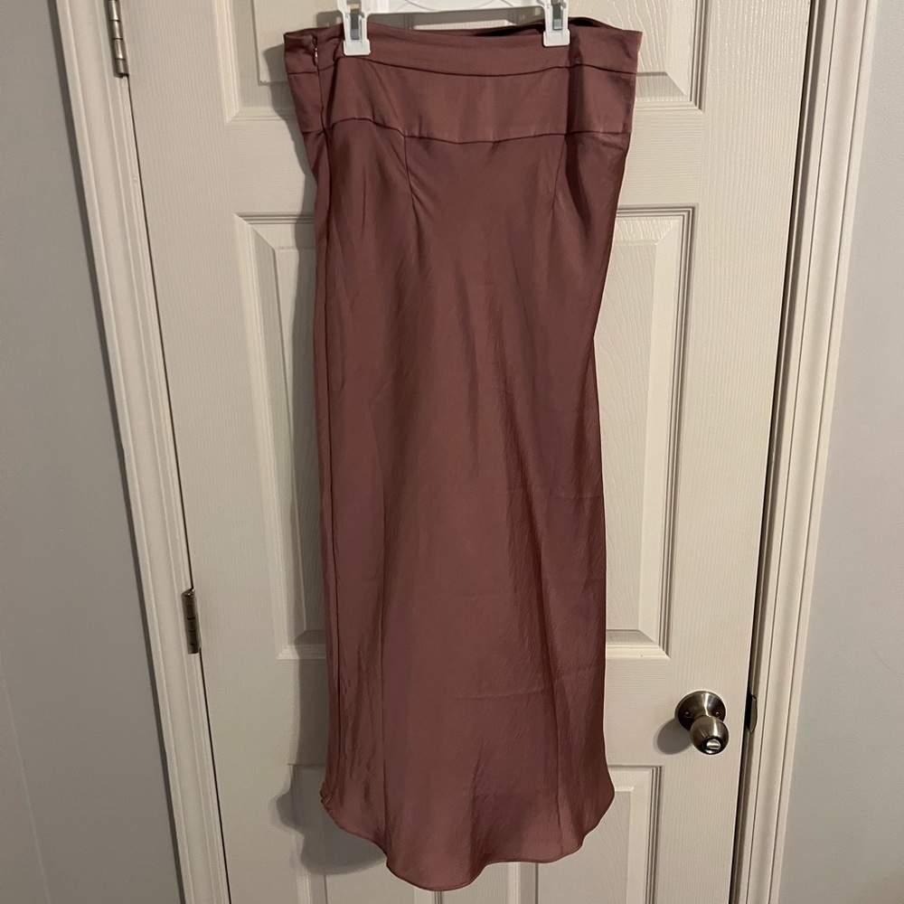 Free People Satin Blush Maxi Skirt